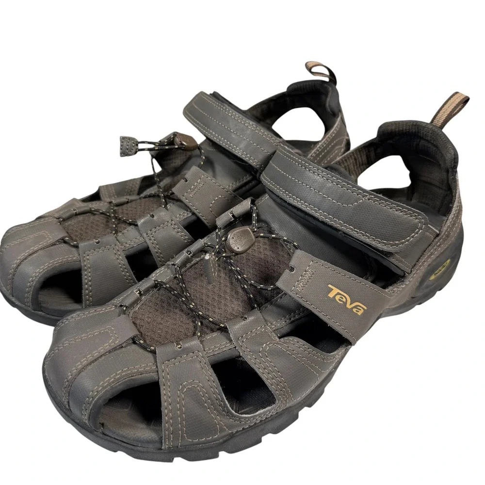 Teva Omnium Fisherman Sandals Mens 12 Brown Closed Toe Hiking Outdoor Shoes